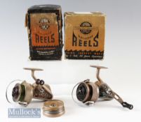 J W Young & Sons ‘Ambidex’ spinning reels both in champagne colour to include a Mark six with