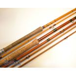 Scarce Hardy Bros The Dapping Rod whole cane and greenheart coarse rod Serial No G28573– 15ft 3pc