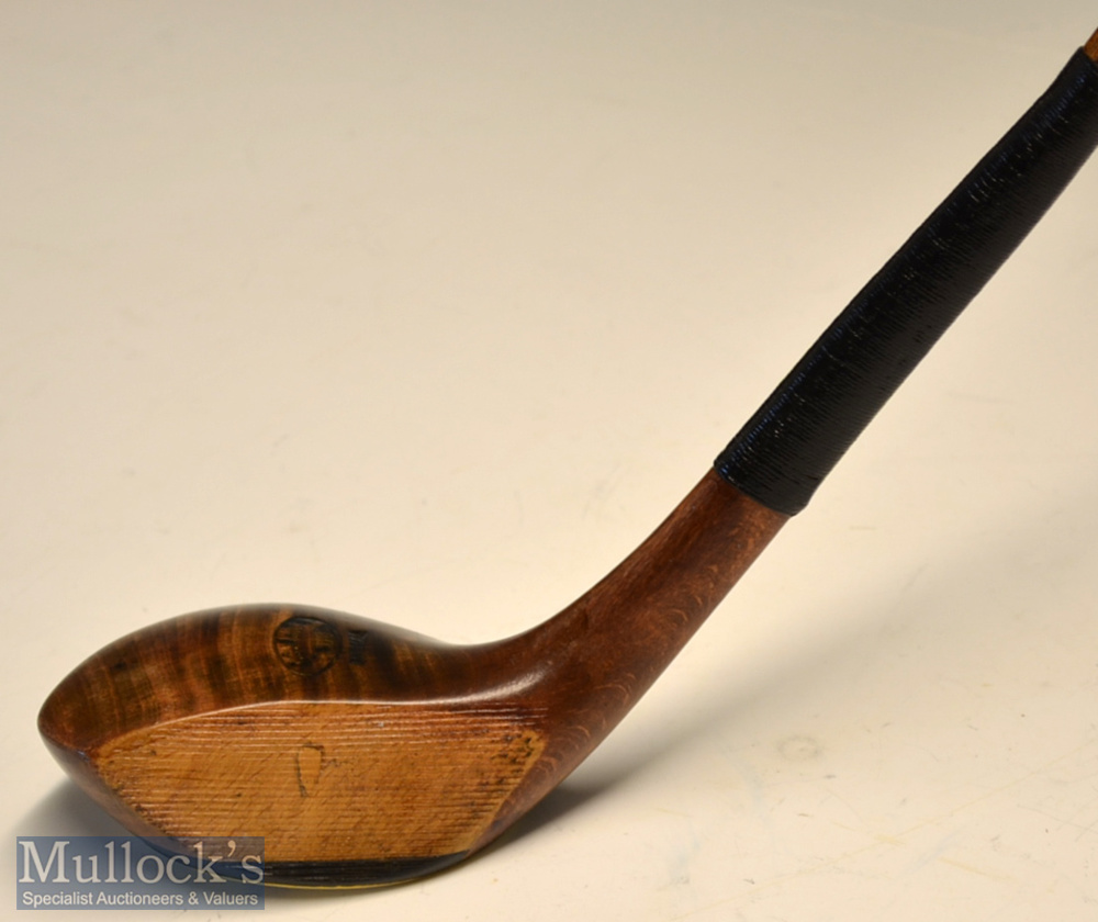 Fine J C White Troon scare neck spoon with full brass sole plate^ R Simpson Carnoustie shaft stamp - Image 2 of 4