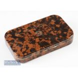 Hardy Bros Neroda mottled brown dry fly case having internal compartments with sliding tops^