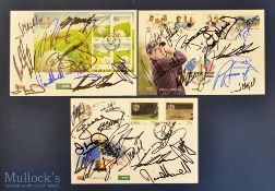 3x Different 2006 Ryder Cup K Club European team signed Commemorative Irish Stamped Covers –