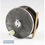 PD Malloch 4 ¼” alloy wide drum salmon fly reel with centre brake patent^ smooth brass foot^ six