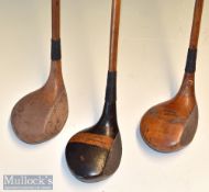 3x various makers palakona golf woods – Jack white brassie^ Hardy Bros Alnwick^ and a “Palakona”