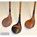 3x various makers palakona golf woods – Jack white brassie^ Hardy Bros Alnwick^ and a “Palakona”