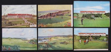 Collection of early Turnberry “Oilette” style coloured golfing postcards from the early 1900s (4) 3x