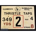 2x Gleneagles Hotel ‘Glendevon’ Golf Course Tee Plaque Hole 2 ‘Thristle Taps’ and Hole 12 ‘Ochil