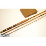Fine W B Clark^ Redditch Worcs whole cane/ greenheart combination rod – 10ft 6in 3pc with white
