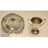 Hallmarked Silver Cheshire Union of Golf Clubs Ashtray: engraved Runner up 1968^ hallmarked