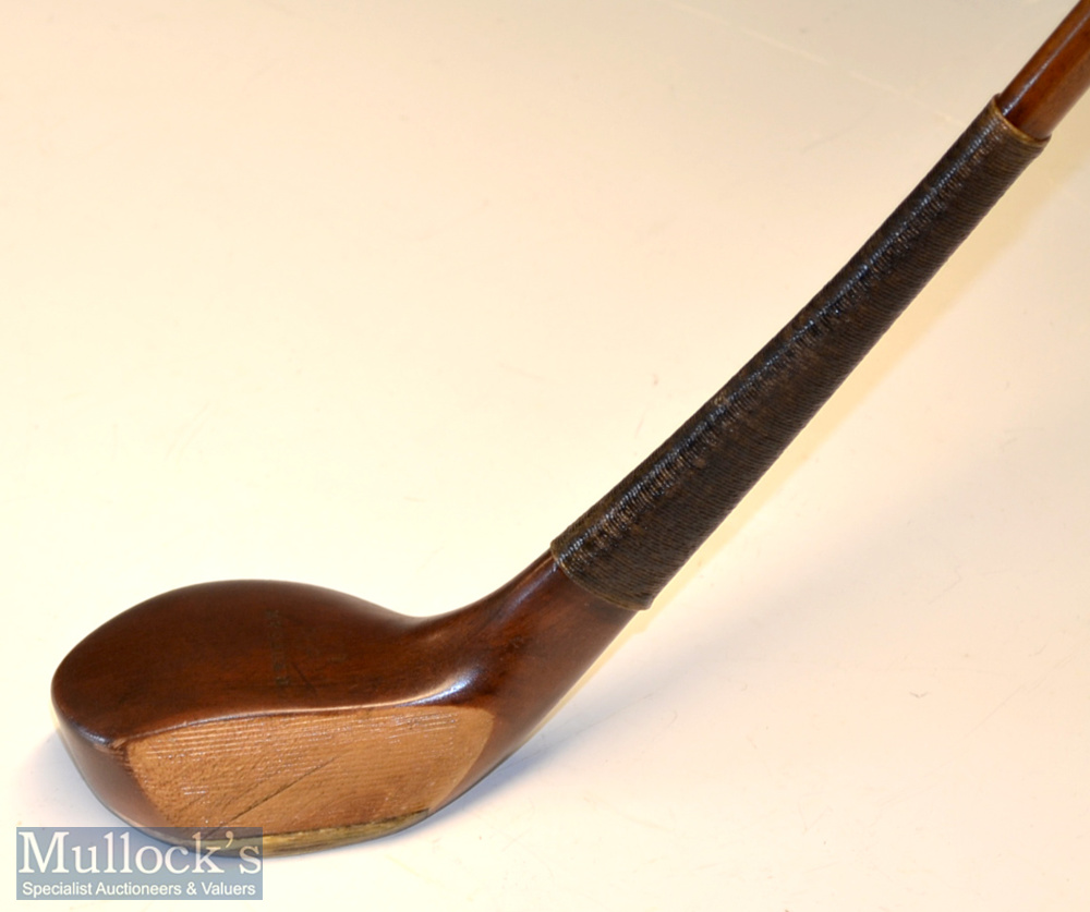 Fine and exotic R Forgan POWF dark stained persimmon scare neck late bulger brassie c1895 – fitted - Image 2 of 3