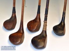 Selection of various size golf club woods (5) – incl 3x drivers and brassies by Tom Fernie^ Harry