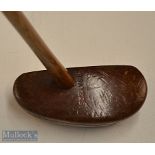 Interesting Ben Sayers North Berwick boat shaped dark stained persimmon centre shaft putter – with