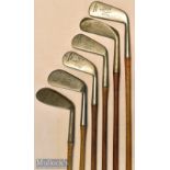 Collection of R Forgan & Son St Andrews golf irons and putters (6) – 3x Royal Models to incl 2x 3