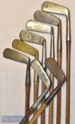 Selection of metal and brass blade golf putters (8) - George Lance goose neck^ Pyramid brand brass