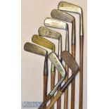 Selection of metal and brass blade golf putters (8) - George Lance goose neck^ Pyramid brand brass