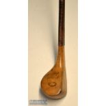 Attractive R F Forgan POWF golden beech wood transitional scare head brassie c1890 – with Mitchell