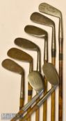 8x assorted irons – good selection to incl an attractive Morris & Youds Hoylake round backed Pitcher