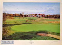 2001 Official Royal Lytham Open Golf Championship signed ltd ed print by Graeme Baxter – signed by