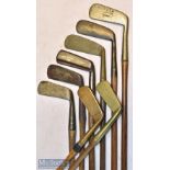 Mixture of Brass and metal blade golf putters (8) - George Black straight blade^ “C” Model bent