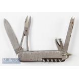 Anglers Knife with correct blades^ knife^ scissors^ Disgorger^ file^ bottle / can opener end