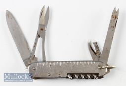 Anglers Knife with correct blades^ knife^ scissors^ Disgorger^ file^ bottle / can opener end