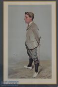 Original Vanity Fair Golf Print by Spy – titled “Hoylake” (Harold Hilton) dated 16th July 1903 –