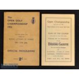 1952 Official Open Golf Championship programme and plan (2) – from 7th -11th July played at Royal