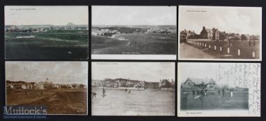 Collection of early Gullane golfing postcards from the 1900s onwards (9) – 5x various golfing
