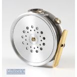 Fine Hardy Bros Alnwick Dup Mk II ‘The Perfect’ 3 3/8” Spitfire finish trout fly reel with agate