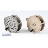C Farlows ‘The Panton’ 3” dry fly reel marked with the holdfast logo^ together with another C.