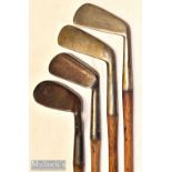 Interesting collection of various golf irons (4) Maxwell wide flanged mashie^ Smith’s Patent