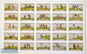 Set of The Burline Mixture Golfers Blend cigarette cards – 25/25 - mounted framed and glazed – comes