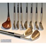 Fine and unusual set of Robert Forgan “Tommy Armour” signature Silver Scott golf clubs (10) – 9x