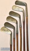 Selection of R. Forgan & Sons St Andrews golf irons (6) – round backed deep face mashie^ mashie^