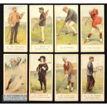 Scarce part set of 8 (of 50) Cope Bros & Co golf cigarette cards - titled “Cope’s Golfers” c1900