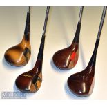 4x assorted MacGregor golf woods – MacGregor Modell 300 driver with Key Hole face insert; most