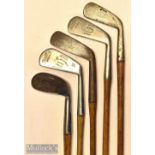 Interesting collection of Tom Stewart and other makers golf irons (5) – incl 3x Tom Stewart Pipe