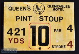 Gleneagles Hotel ‘Queens’ Golf Course Tee Plaque Hole 10 ‘Pint Stoup’ produced in a heavy duty