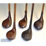 Selection of various size golf club woods (5) – 3x various size drivers by L Boss^ Syd Wingate and