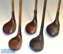 Selection of various size golf club woods (5) – 3x various size drivers by L Boss^ Syd Wingate and