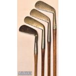 Collection of various Scottish^ Irish and other makers golf irons (4) – Tom Stewart Pipe mark long