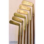 Collection of J.B Halley brass putters (6) to incl 2x Gems and 4 straight blades - all with grips