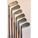 Good selection of left hand golf irons and putter (6) – 3x K Dalby Bedford Golf Club an iron^ mashie