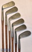 Good selection of left hand golf irons and putter (6) – 3x K Dalby Bedford Golf Club an iron^ mashie