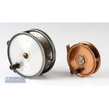 Scarce Milwards 4 ¼” alloy fly reel with Preedy Patent having the brake button to backplate^