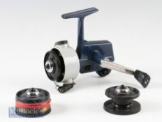 ABU Cardinal 40 fixed spool reel with a spare spools in blue^ runs smooth in very good condition (