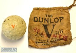 Rare Dunlop V (orange) large flat shallow circles golf ball in the rare makers original golf ball