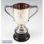 1929 Royal Calcutta Golf Club silver golf trophy - engraved “Centenary Cup 1929 - H Graham Smith -