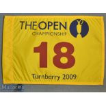 2009 Official R&A Open Golf Championship 18th Pin Flag – played at Turnberry and won by Stewart Cink