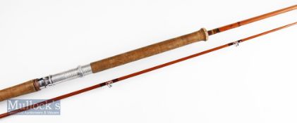 J S Sharpe Ltd Aberdeen “The J S Sharpe” impregnated split cane spinning rod – 8ft 2 piece^ 26”