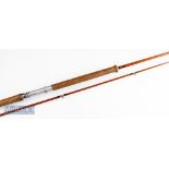 J S Sharpe Ltd Aberdeen “The J S Sharpe” impregnated split cane spinning rod – 8ft 2 piece^ 26”